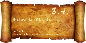 Belovits Attila névjegykártya
